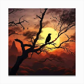 Crow In The Tree 1 Canvas Print