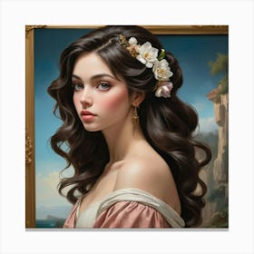 Portrait Of A Young Woman Art Print 1 Canvas Print