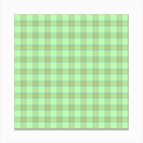 Green Plaid Fabric 9 Canvas Print