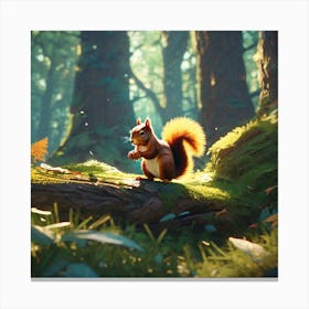 Squirrel In The Forest 419 Canvas Print