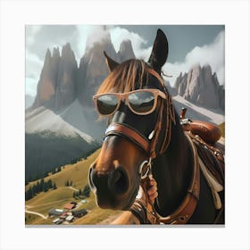 Horse With Sunglasses Canvas Print