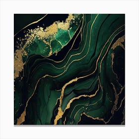 Emerald Green Abstract Painting Canvas Print