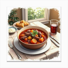 Bowl Of Stew Canvas Print