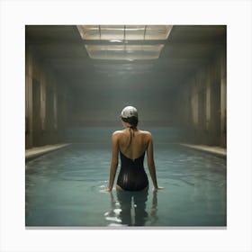 Woman In Swimming Pool Canvas Print