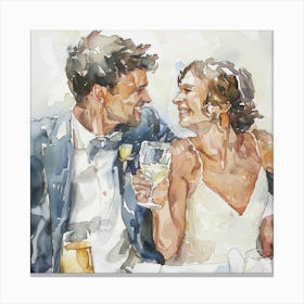 Wedding Watercolor Painting Canvas Print