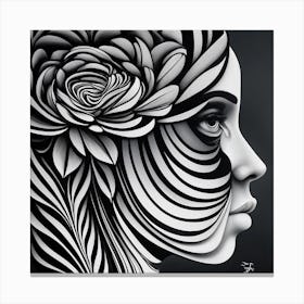 Black And White Art Minimalist 3 Canvas Print