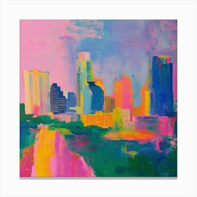 Abstract Travel Collection Austin Texas 4 Canvas Print
