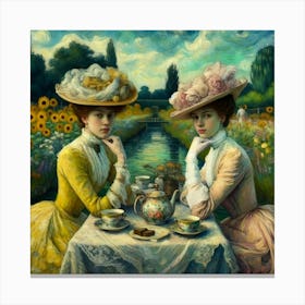 Two Ladies At Tea Canvas Print