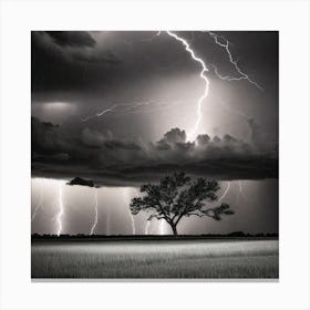 Lightning In The Sky 25 Canvas Print