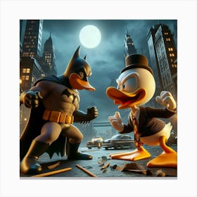 Batman and Egghead 4 Canvas Print