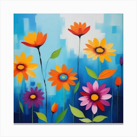 Abstract Flowers 1 Canvas Print