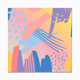 Abstract Lines Dots Pattern Purple Pink Blue Canvas Print