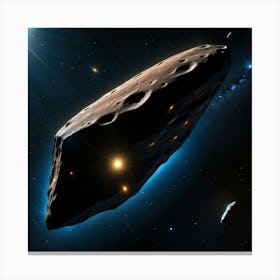 Yellow blue alien artifical asteroid floating in space 8 Canvas Print