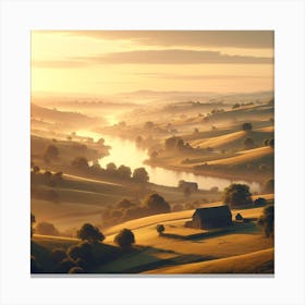 Sunrise In The Countryside 1 Canvas Print