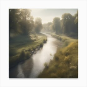 River In The Mist 1 Canvas Print