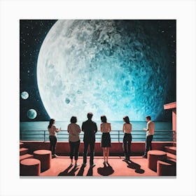 Moon And The Stars 8 Canvas Print