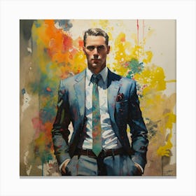 Man In Suit professional abstract art Canvas Print