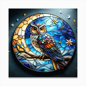 Stained Glass Owl Canvas Print