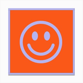 Smiley Face   Orange And Purple Canvas Print