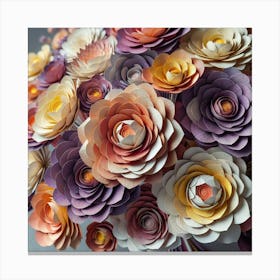 Paper Flower Bouquet Canvas Print