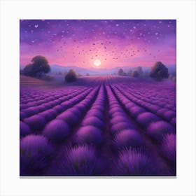 Lavender Field At Sunset 1 Canvas Print