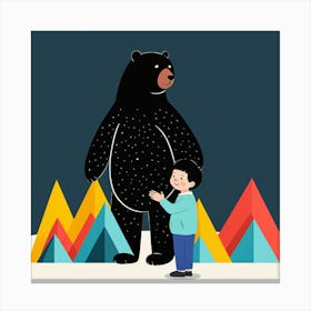 Bear With A Child 2 Canvas Print