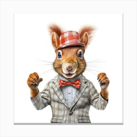 Squirrel In A Suit Canvas Print