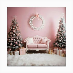 Pink Christmas Room 7 Canvas Print