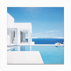 White House with Pool View Canvas Print