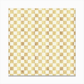 Gold Checkered Wallpaper Canvas Print