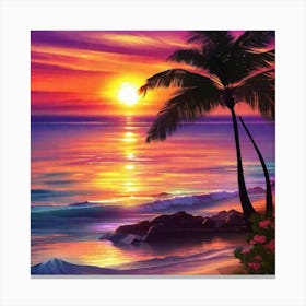 Sunset At The Beach 138 Canvas Print