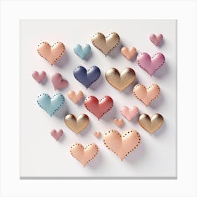 Soft Light Hearts Canvas Print