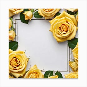 Yellow Roses Frame 6 Canvas Print