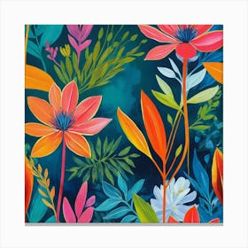 Seamless Floral Pattern 1 Canvas Print