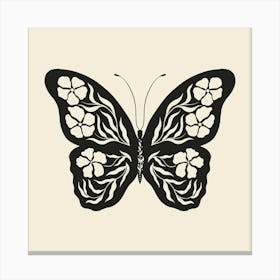 Folk Art Butterfly 01 - Ink Canvas Print