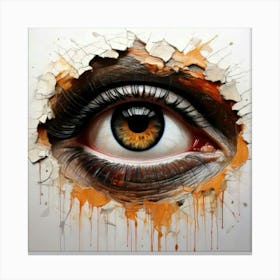 Firefly Hyperrealistic, Oil Painting, White Background, Eye, Ripped Paper, Gorilla Face, Black Ink, (3) Canvas Print