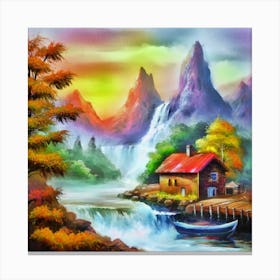 Multicolored landscape. 17 Canvas Print