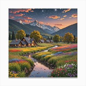 Sunset In The Mountains 8 Canvas Print