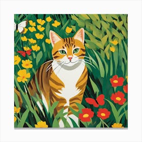 Cat In The Meadow Canvas Print