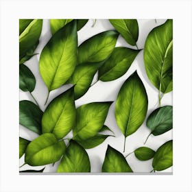 Green Leaves Seamless Pattern Canvas Print