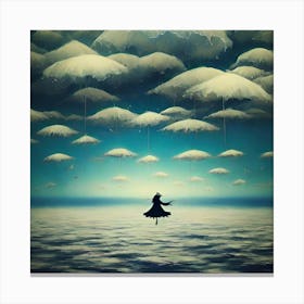 Girl In The Clouds Canvas Print