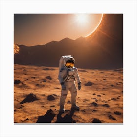 Astronaut exploring the sun Canvas Print