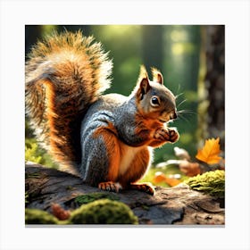 Squirrel In The Forest 354 Canvas Print