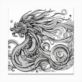 Dragon With Swirls Canvas Print