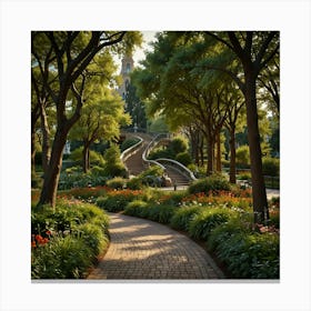 Pathway In The Park Canvas Print