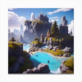 Blue lake Canvas Print