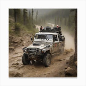 Jeep In The Mountains Canvas Print