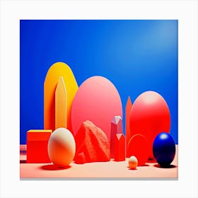 Abstract Shapes,Abstract creation made from 3d geometric shapes Canvas Print
