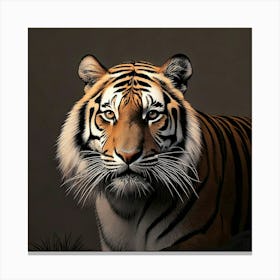 Firefly Minimalist Silhouette Of A Royal Bengal Tiger 60146 (2) Canvas Print