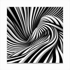 Black and white optical illusion 2 Canvas Print
